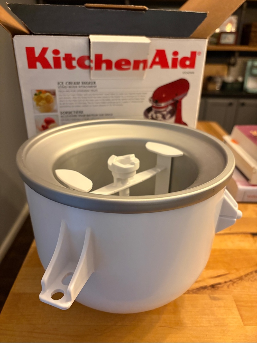 KitchenAid White Ice Cream Maker Attachment set
